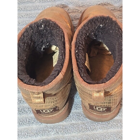 UGG CLASSIC MINI LIZARD WOMEN ANKLE BOOTS BRONZE US 8 - Picture 8 of 12